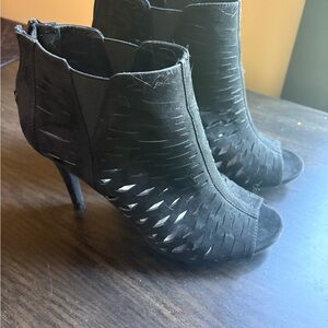 Candie's Black Stiletto Heels with Ruched Design